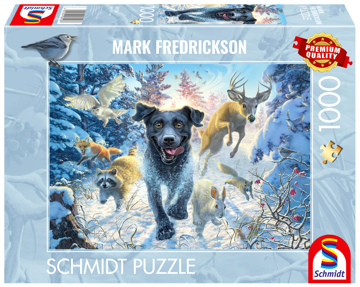 Schmidt, Puzzle PQ MARK FREDRICKSON Labrador na śniegu, 1000 el.