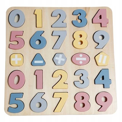 UKŁADANKA DLA DZIECI drewniana edukacyjna matematyczna klocki +2 lata
