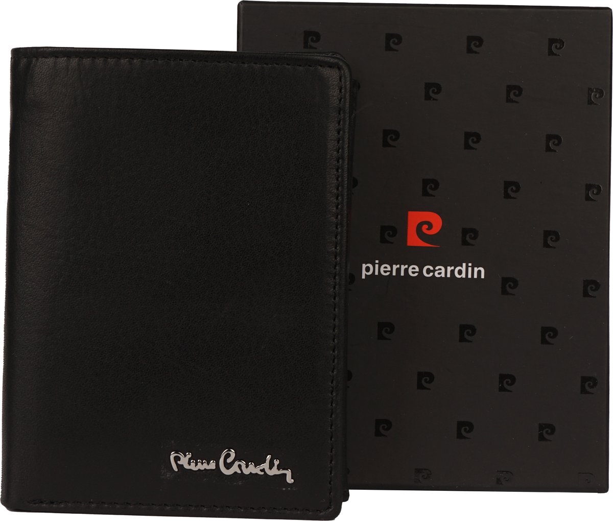 Pierre Cardin Oryginalny Czarny Portfel Skórzany Duży Męski RFID Secure