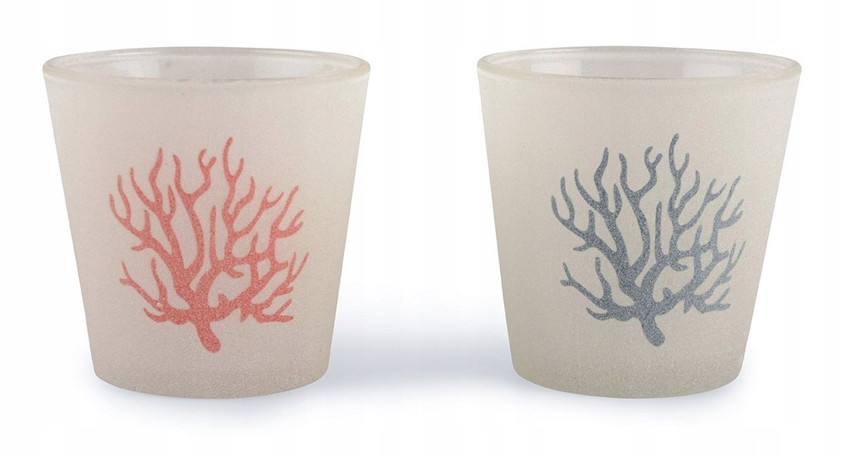 2 szt. ŚWIECZNIK tealight SZKLANY drzewo