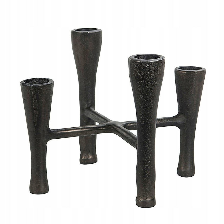 ŚWIECZNIK GARN kandelabr metalowy CZARNY