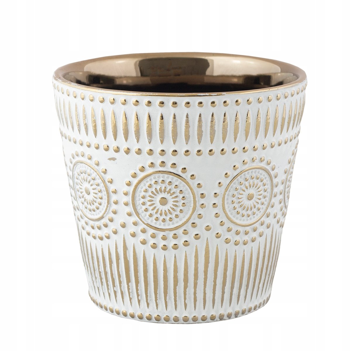 DONICA PAULA ceramiczna BIAŁA / ZŁOTA śr. 14cm