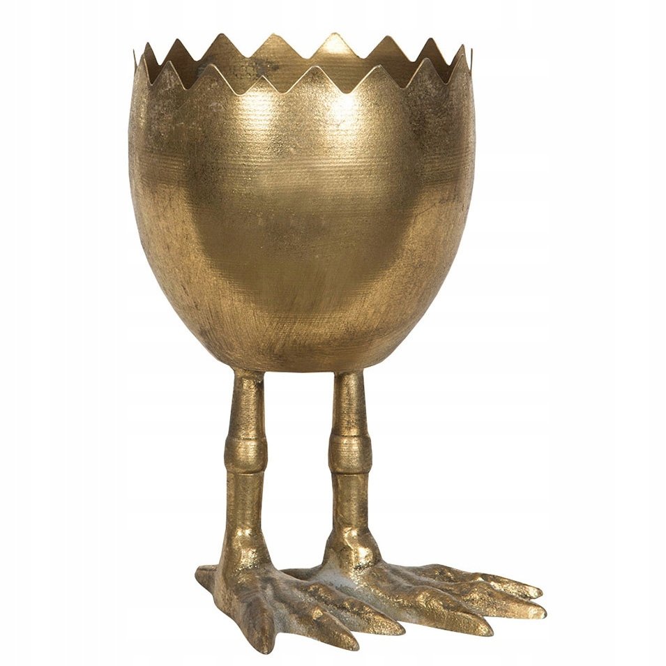 OSŁONKA NA DONICZKĘ NA WIELKANOC WIELKANOCNA JAJO JAJKO metalowa złota 21cm