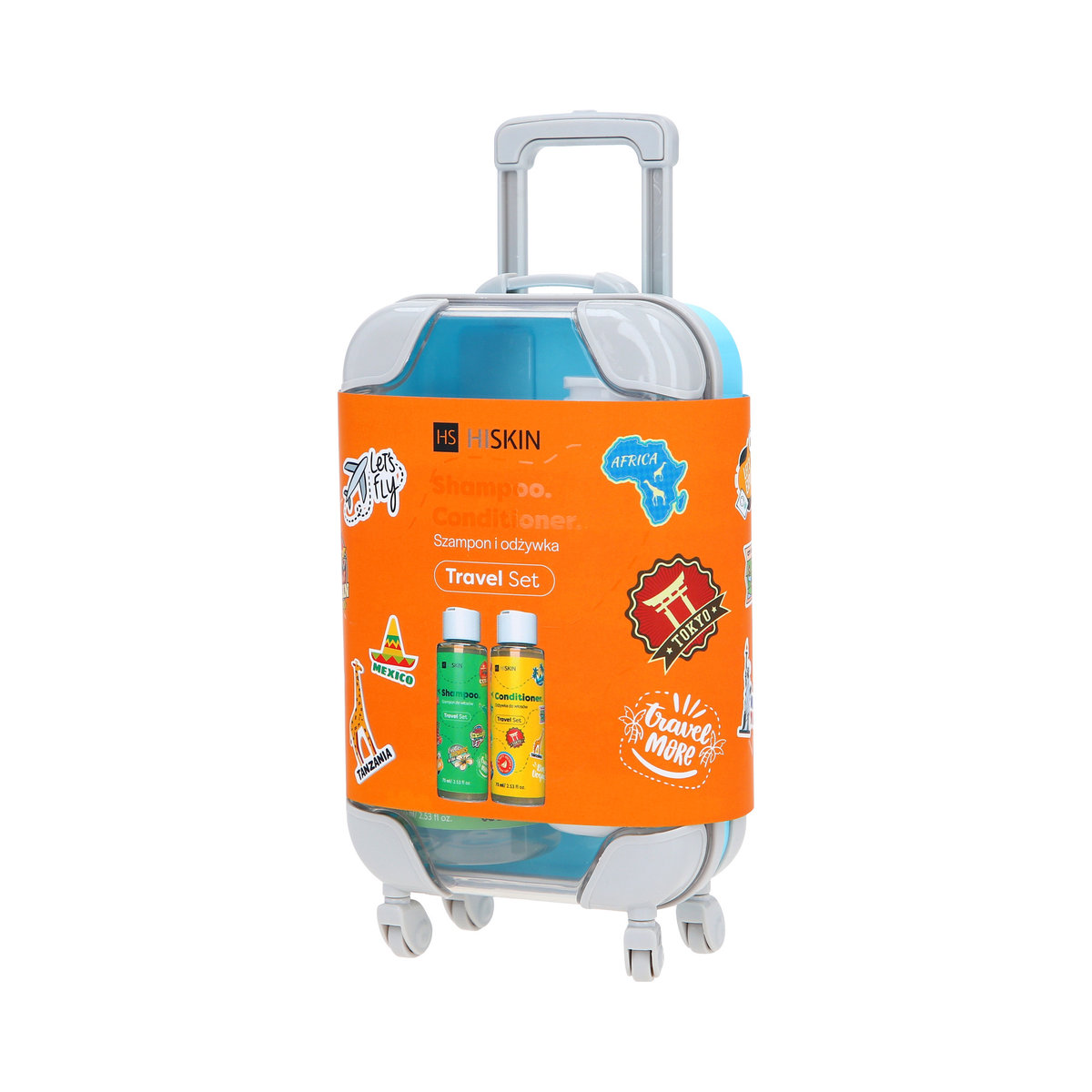 Hiskin Travel Set Zestaw Podróżny Szampon Do Włosów 75ml + Odżywka Do Włosów 75ml