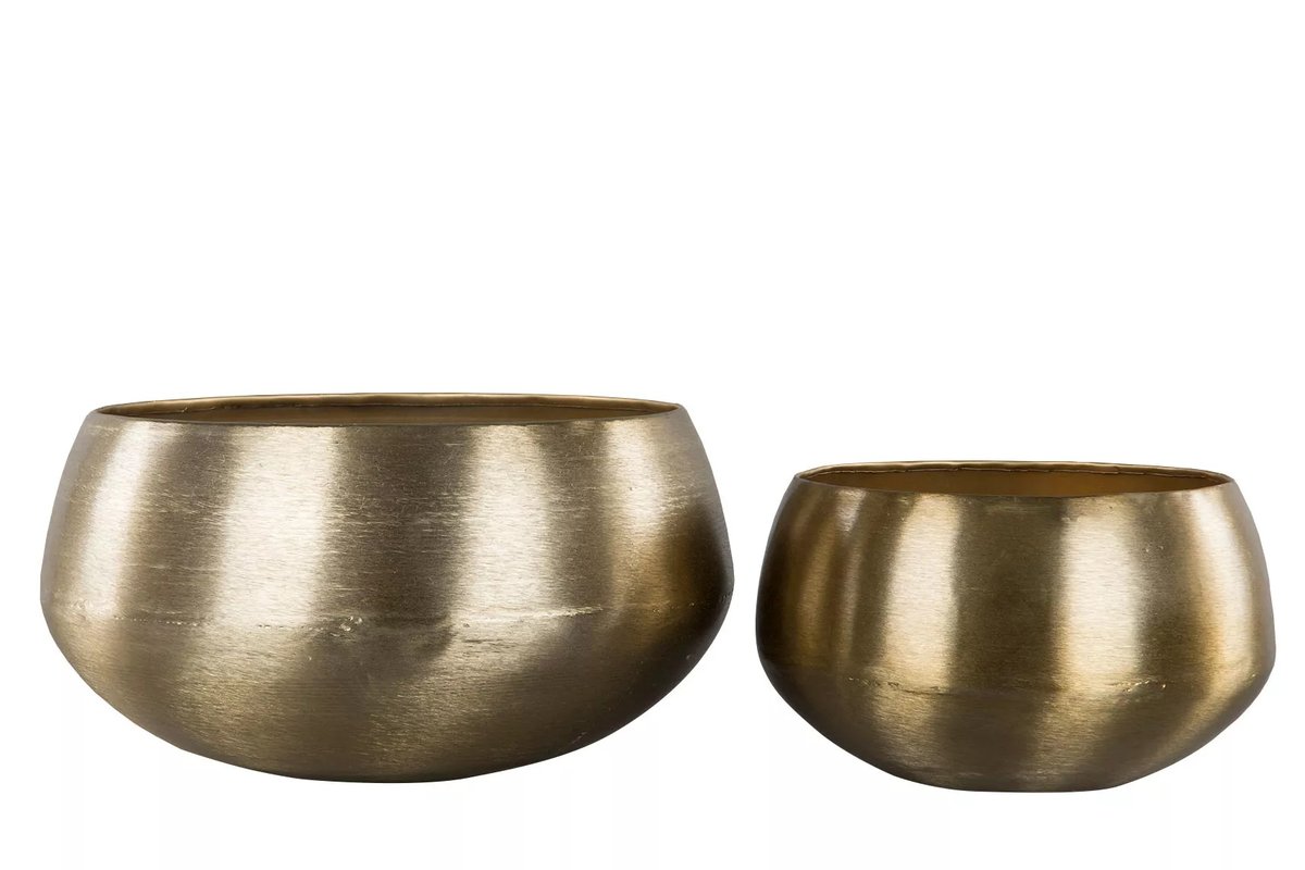 OSŁONKA NA DONICZKĘ BONSAI ZŁOTA METALOWA LOFT 2 szt duża do salonu domu