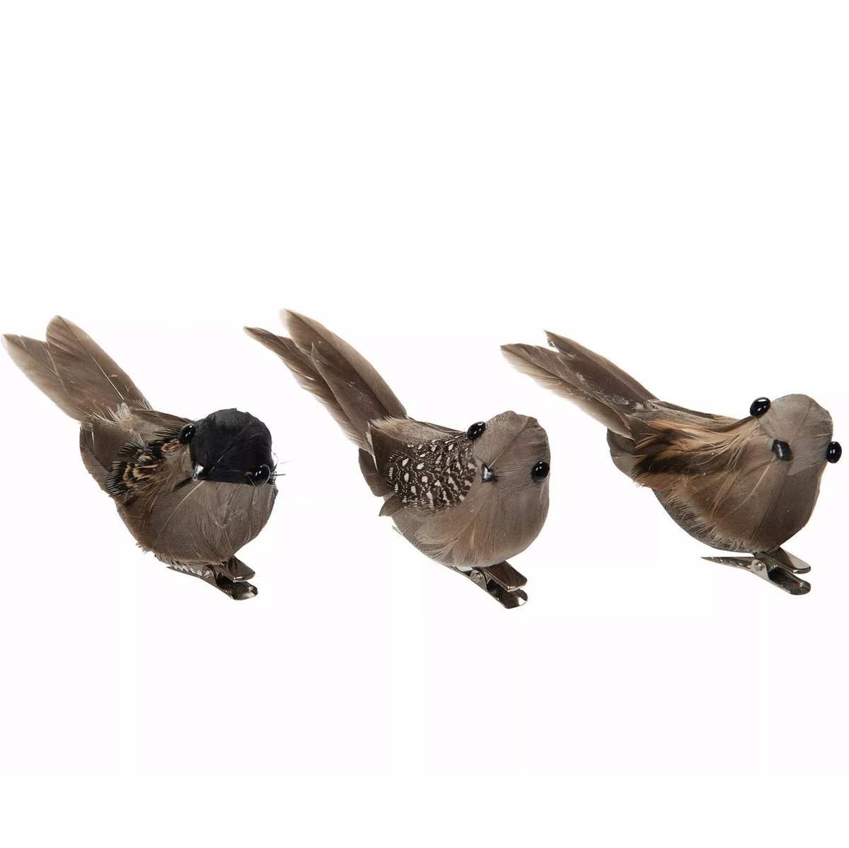 OZDOBA PTAK z klipsem zawieszka dekoracja wróbel na gałązki firanki 3 szt.