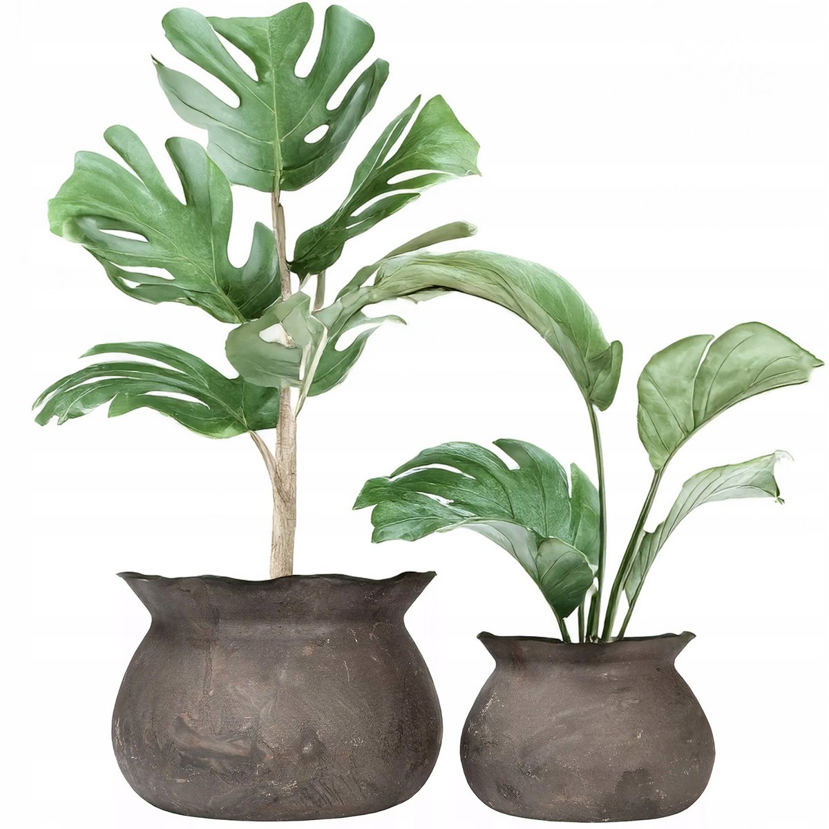 OSŁONKA NA DONICZKĘ LOFT METALOWA SZARA 2 szt na kwiaty bonsai prezent