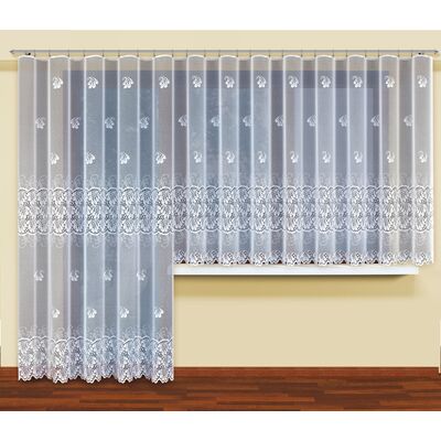 Firanka żakardowa odpasowana z wszytą taśmą marszczącą 250 x 200 cm