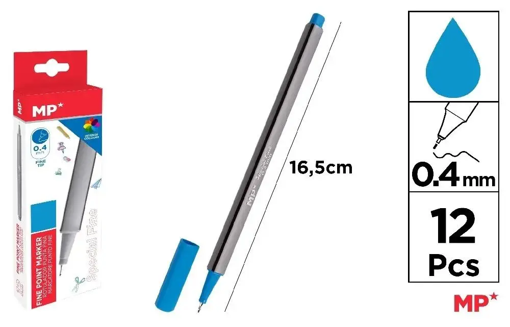 Cienkopis 0.4mm jasnoniebieski (12szt) - MP Main Paper