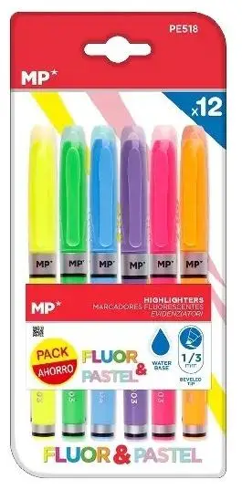 Marker fluorescencyjno-pastelowy 1,0/3,0mm 12szt - MP Main Paper