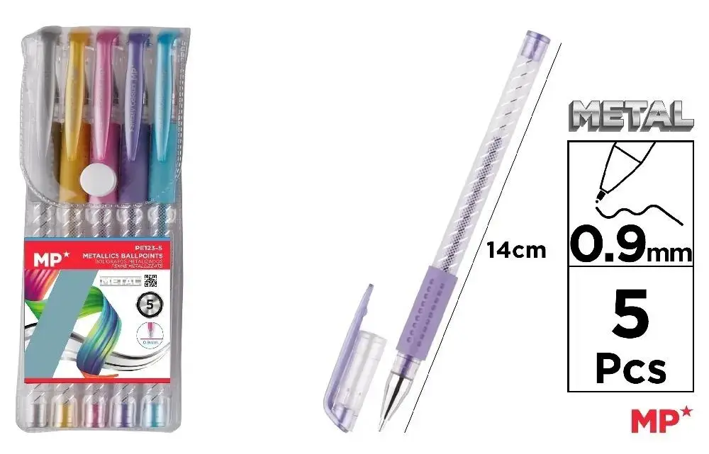 Długopis metaliczny 0.9mm 5 kolorów - MP Main Paper