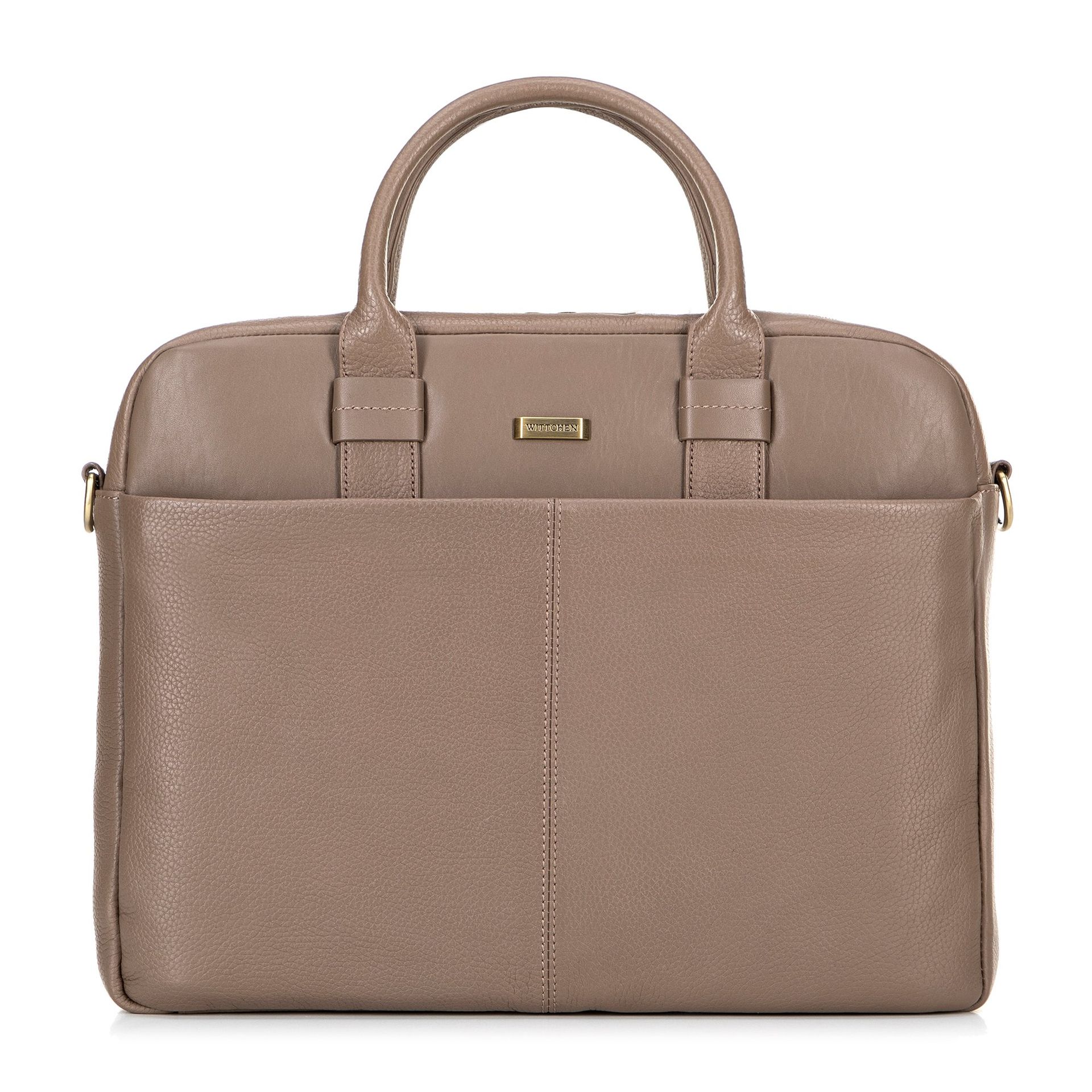 Skórzana torba na laptopa 16” taupe