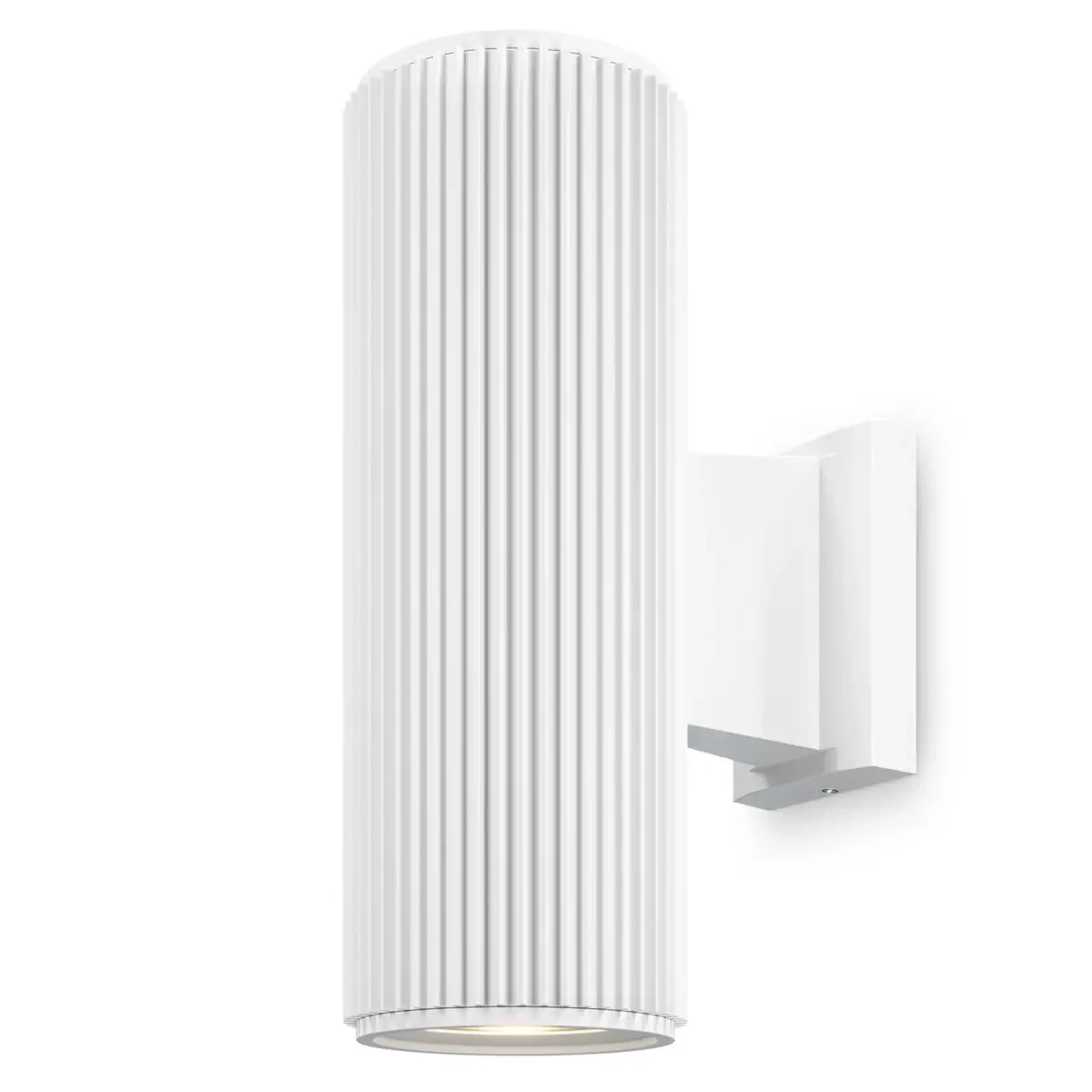 Kinkiet ogrodowy tuba metalowa ryflowana IP54 biały Rando OUTLET