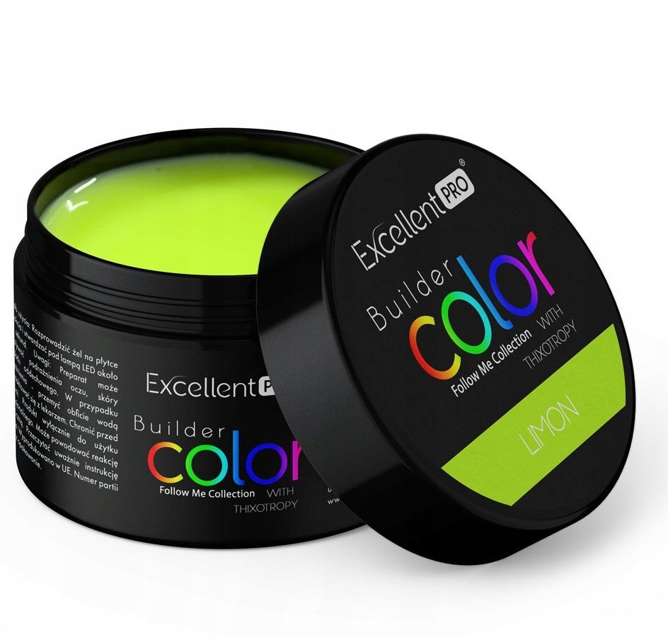Excellent Pro Builder Gel Kolorowy Żel Budujący Limonkowy Limon 15 G