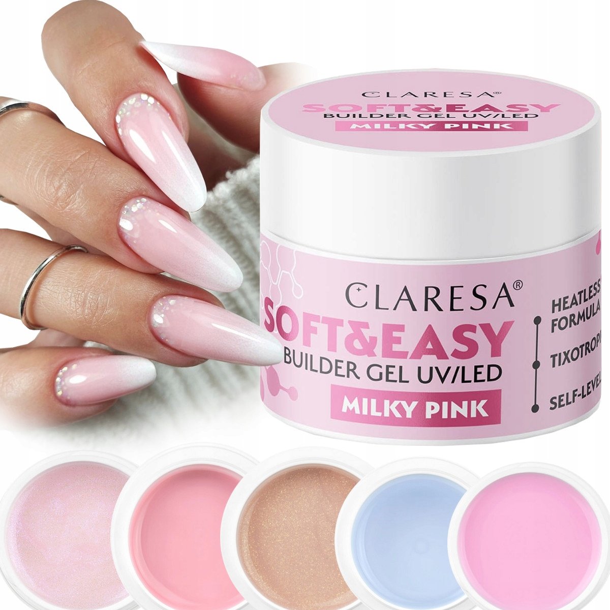 CLARESA SOFT & EASY ŻEL BUDUJĄCY Z TIKSOTROPIĄ WYBÓR KOLORU 90 g