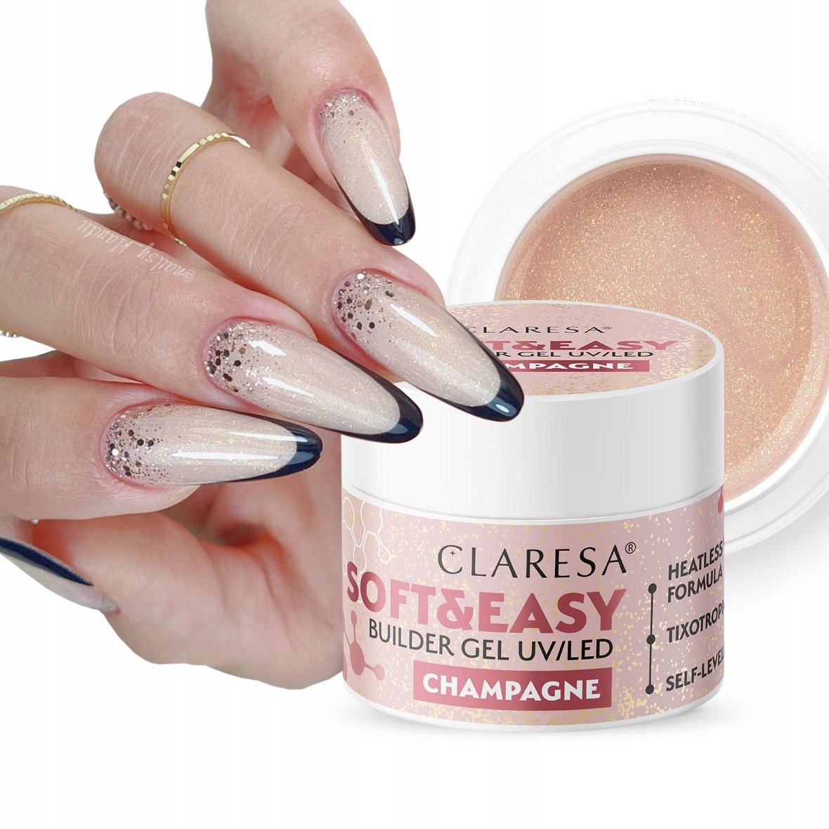 CLARESA SOFT & EASY BUILDER GEL ŻEL BUDUJĄCY DO PAZNOKCI CHAMPAGNE 90 g