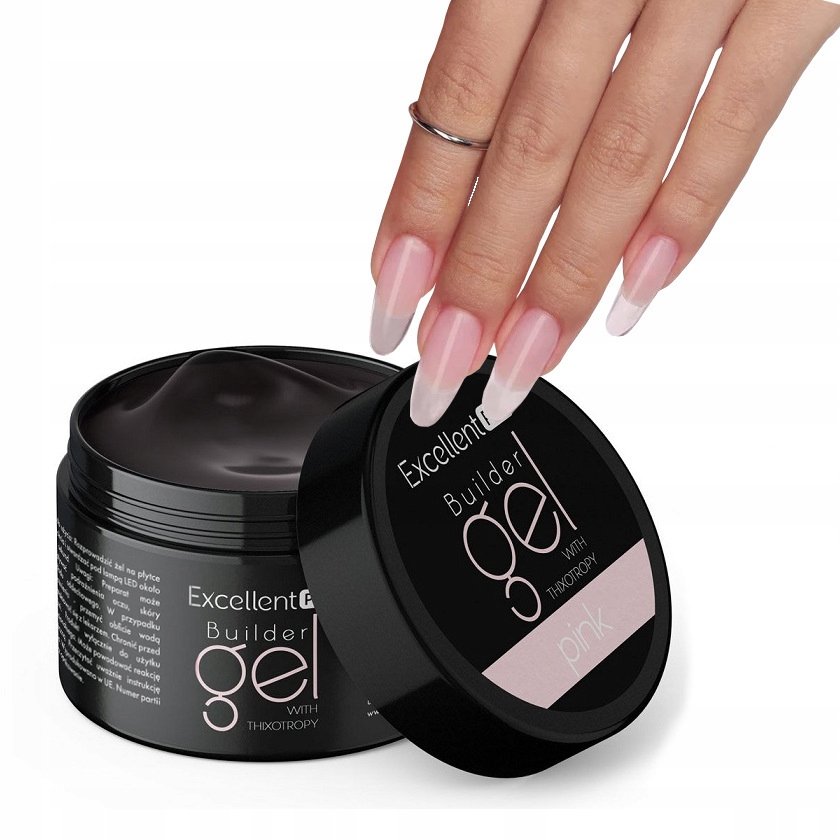 EXCELLENT PRO BUILDER GEL ŻEL BUDUJĄCY Z TIKSOTROPIĄ TRANSPARENTNY PINK 50g