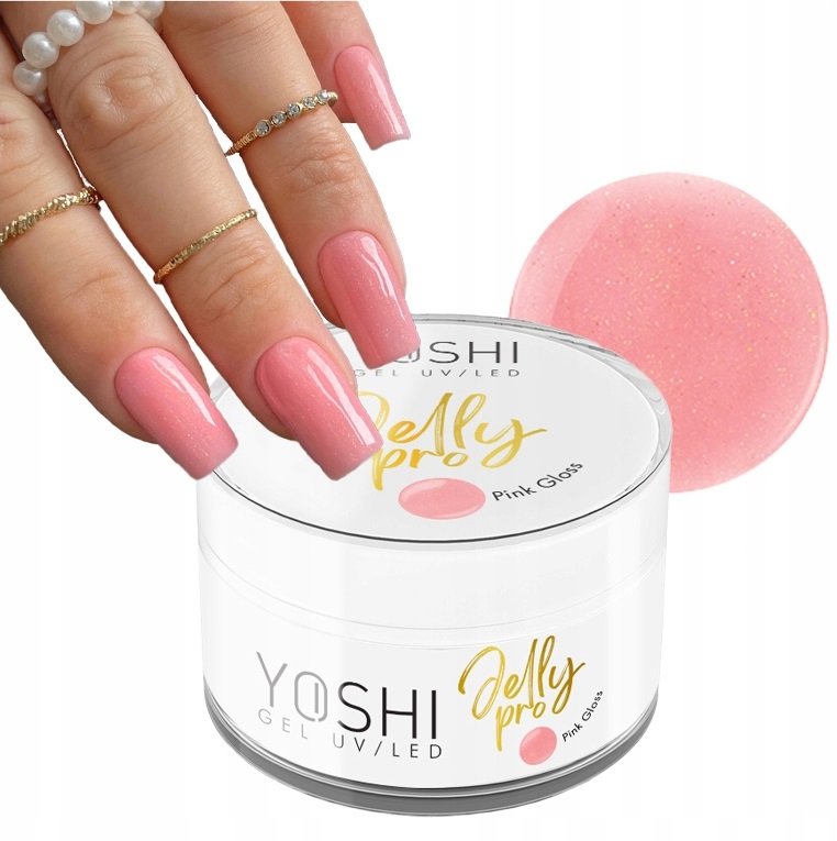 YOSHI JELLY PRO ŻEL GALARETKA BUDUJĄCY RÓŻ Z DROBINKAMI PINK GLOSS 50 g