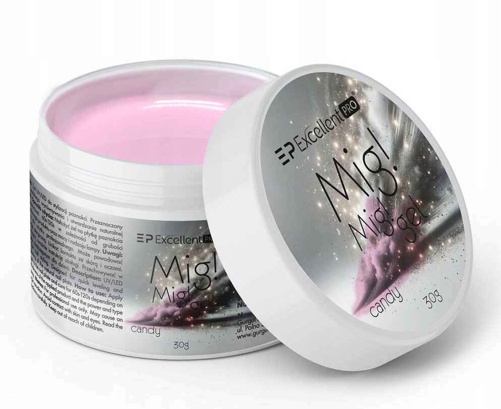 EXCELLENT PRO MIG MIG ŻEL BUDUJĄCY SZYBKO SAMOPOZIOMUJĄCY CANDY 30 g