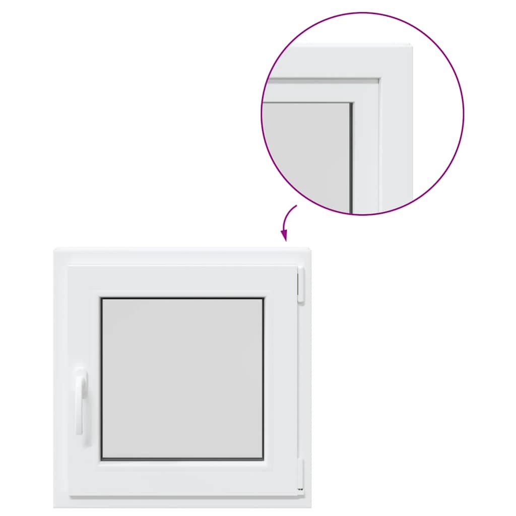 vidaXL Okno piwniczne RISOR 50x50 cm uchylno-rozwierne DIN prawe białe