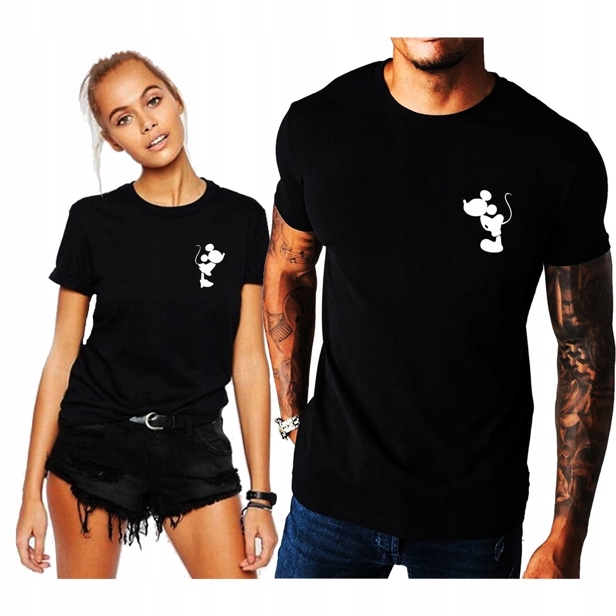 KOSZULKI dla Par MYSZ MYSZKA ZESTAW KOSZULEK DLA ZAKOCHANYCH WALENTYNKI XXL