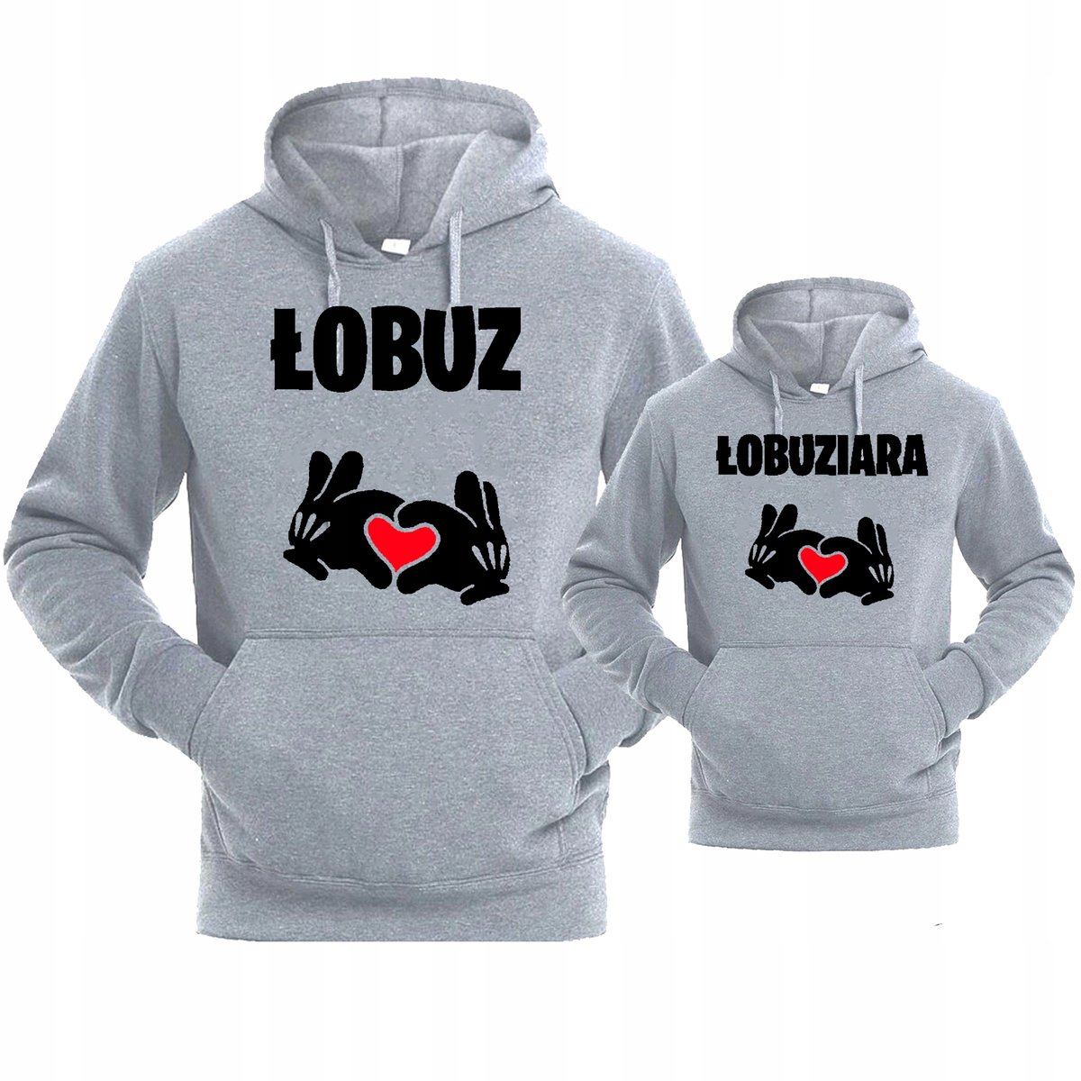 ZESTAW BLUZY DLA PAR ŁOBUZ ŁOBUZIARA ŁAPKI BLUZA DLA ZAKOCHANYCH Walentynki