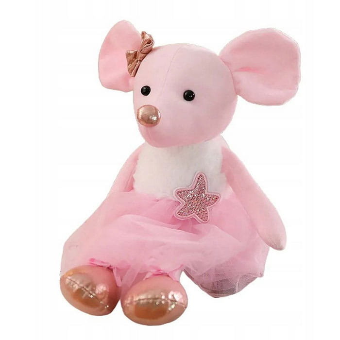 MASKOTKA PLSZOWA MYSZ MYSZKA BALETNICA RÓŻOWA 40CM