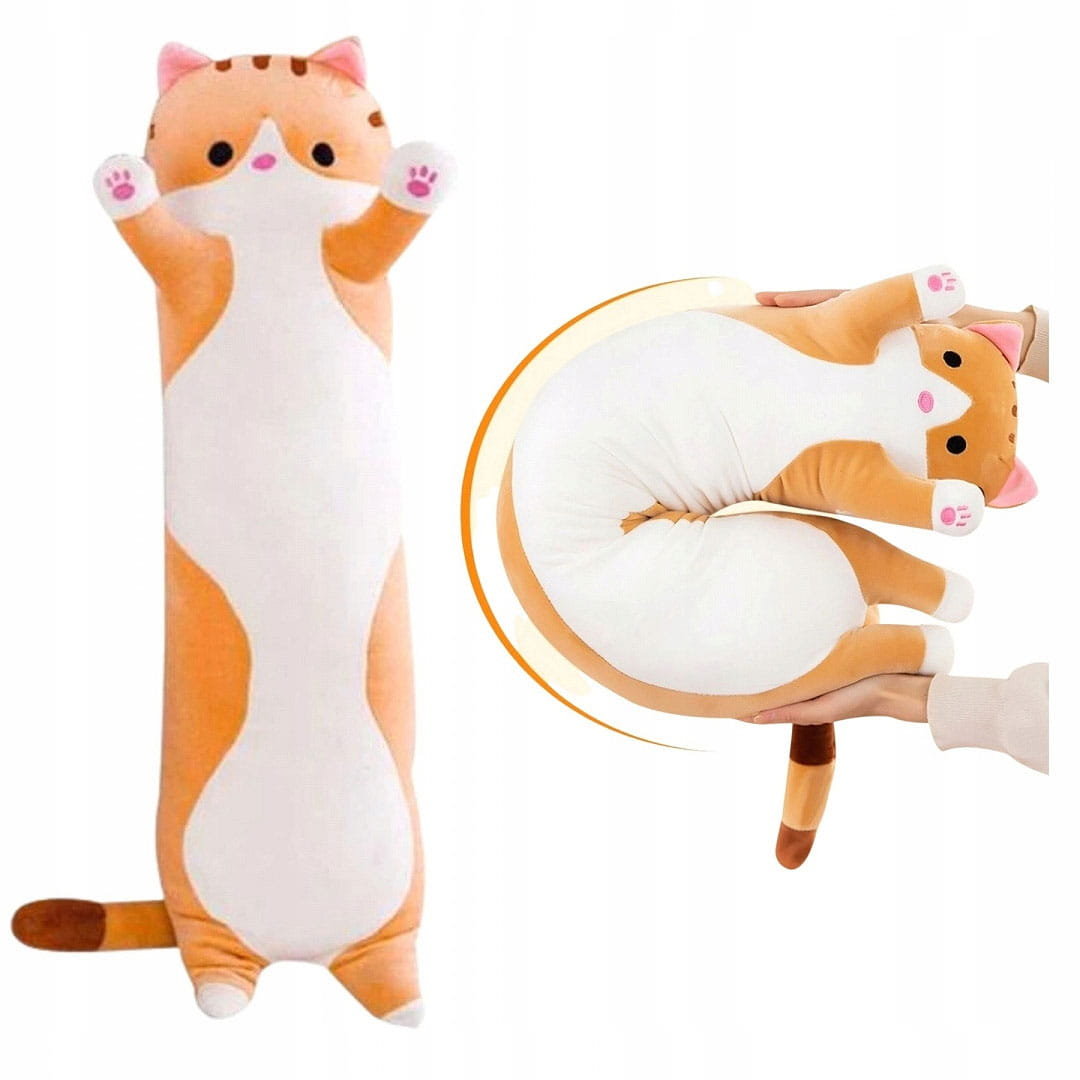 DŁUGI KOT KOTEK MASKOTKA PODUSZKA 70CM BEŻ