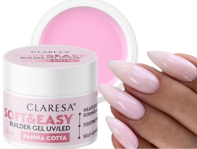 CLARESA SOFT & EASY ŻEL BUDUJĄCY DO PAZNOKCI Z TIKSOTROPIĄ PANNA COTTA 45 g