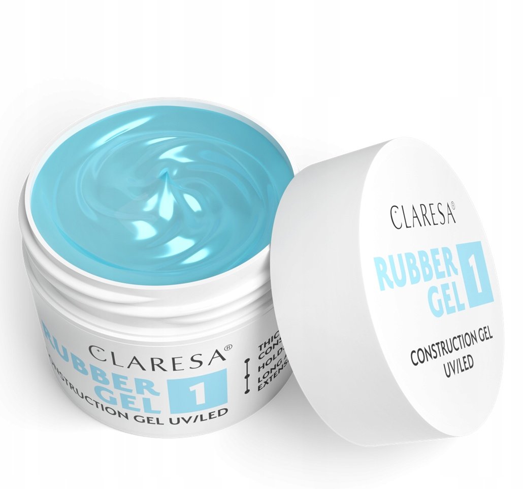 CLARESA RUBBER GEL 1 GĘSTY ŻEL BUDUJĄCY PAZNOKCIE PRZEŹROCZYSTY 45 g