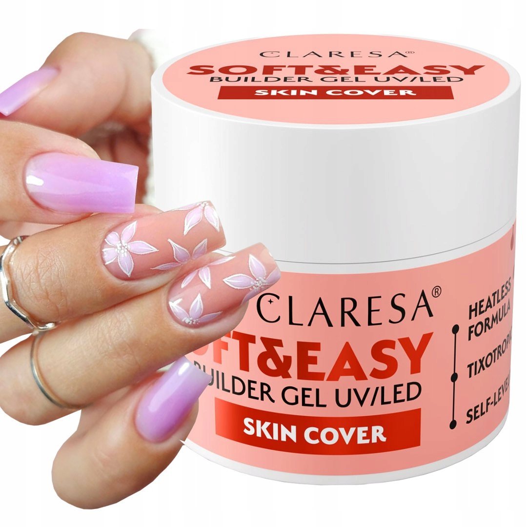 CLARESA SOFT & EASY ŻEL BUDUJĄCY DO PAZNOKCI Z TIKSOTROPIĄ SKIN COVER 90 g