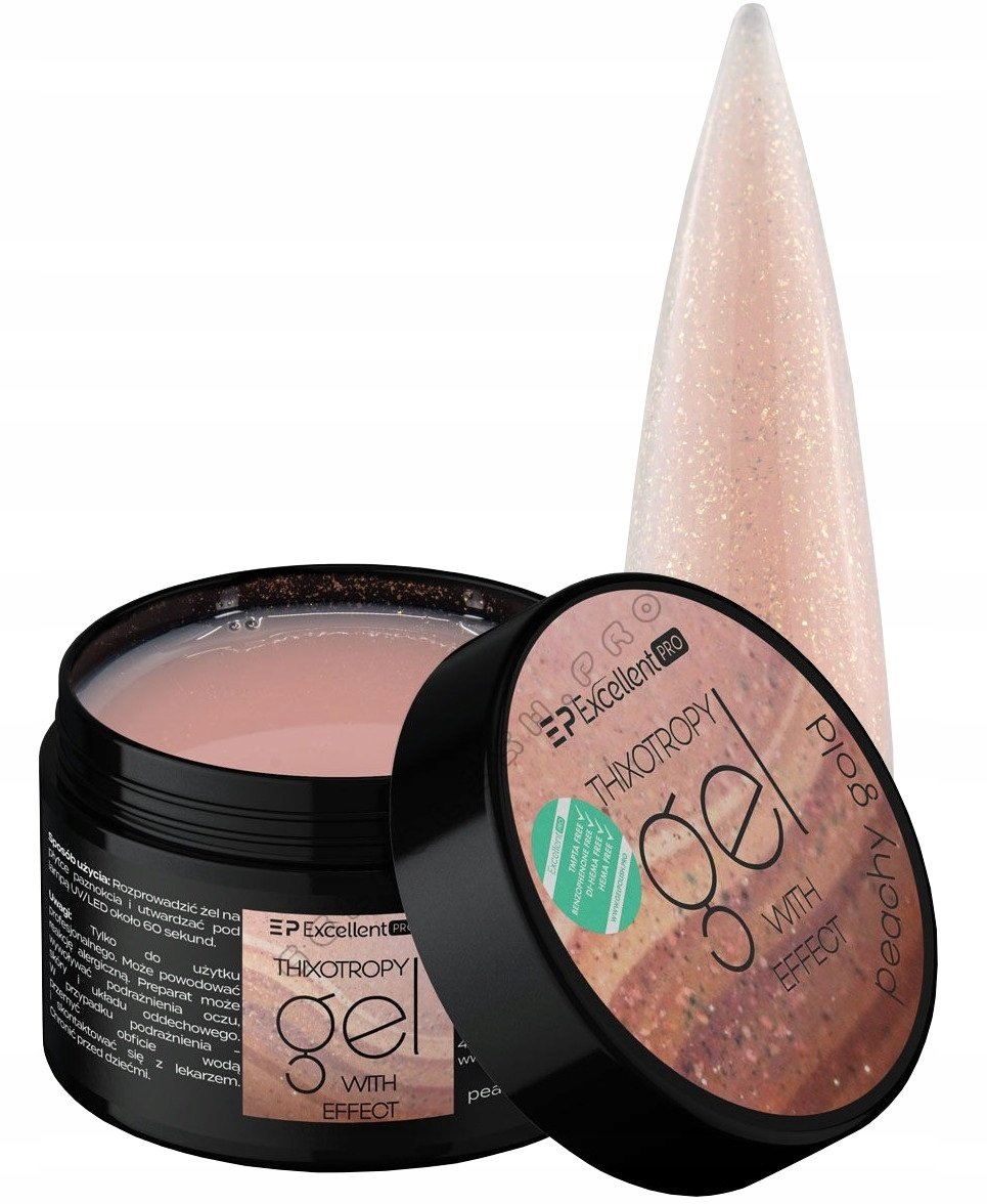 EXCELLENT PRO THIXOTROPY ŻEL BUDUJĄCY Z DROBINĄ PEACHY GOLD 15 g