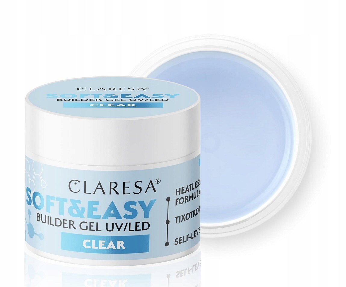 CLARESA SOFT & EASY BUDUJĄCY DO PAZNOKCI Z TIKSOTROPIĄ ŻEL CLEAR 90 g