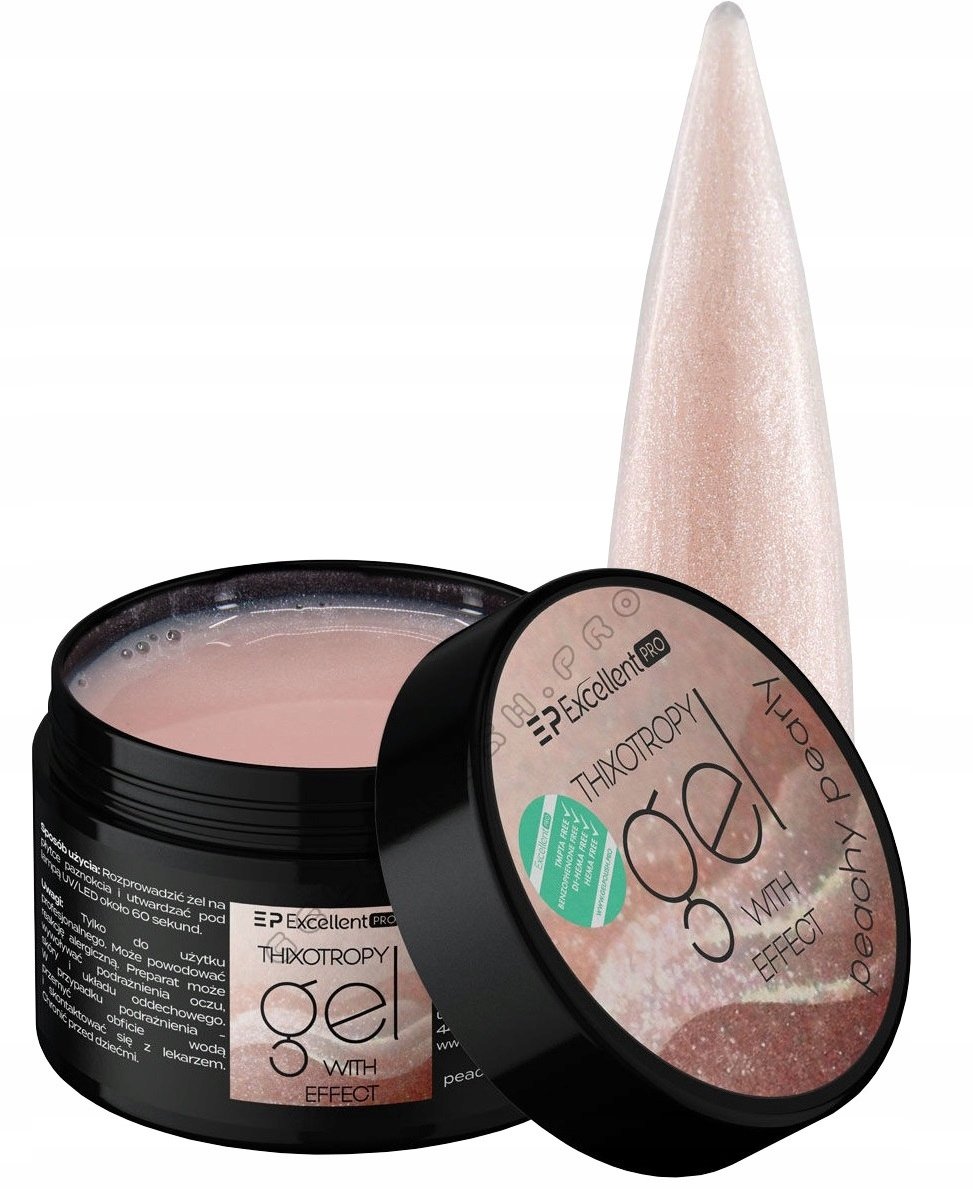 EXCELLENT PRO THIXOTROPY ŻEL BUDUJĄCY Z PERŁOWĄ DROBINĄ PEACHY PEARLY 15 g