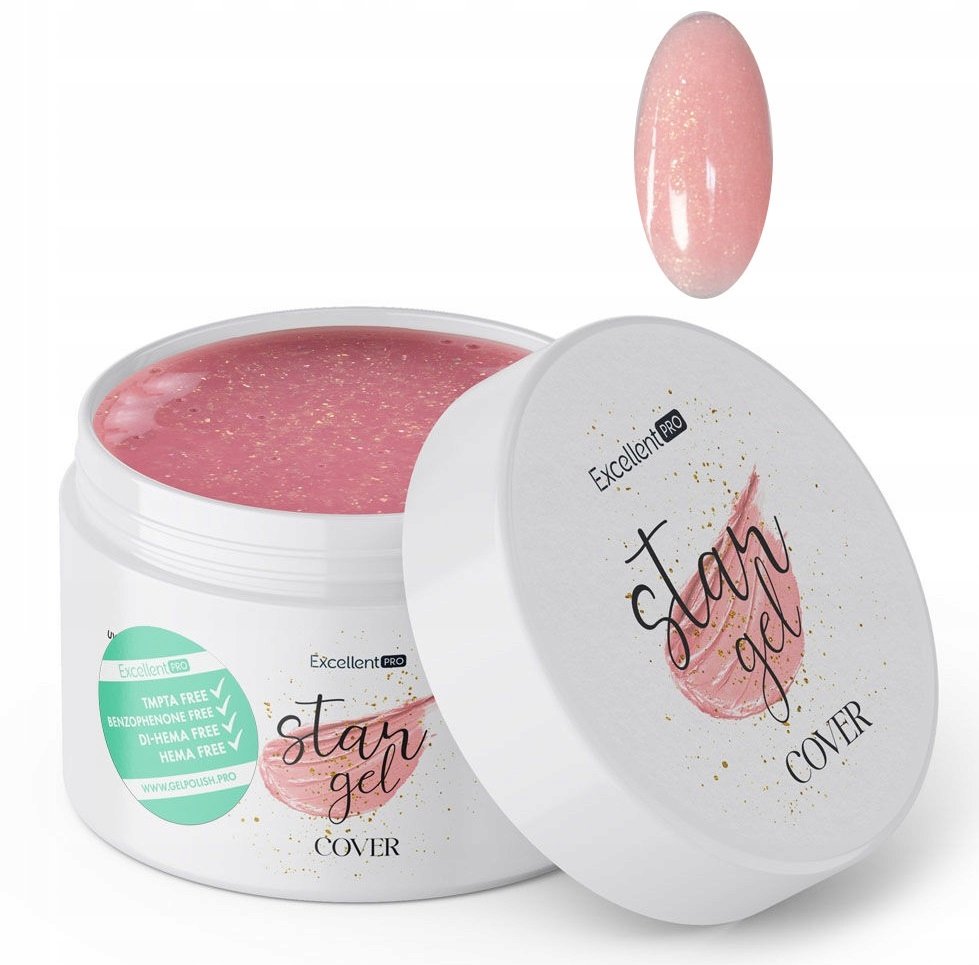 EXCELLENT PRO STAR GEL ZE ZŁOTĄ DROBINĄ ŻEL BUDUJĄCY COVER 50 g