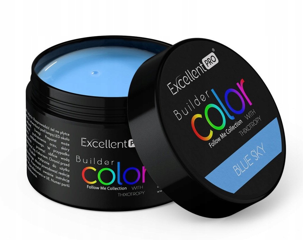 EXCELLENT PRO BUILDER GEL KOLOROWY ŻEL BUDUJĄCY BŁĘKITNY BLUE SKY 15 g