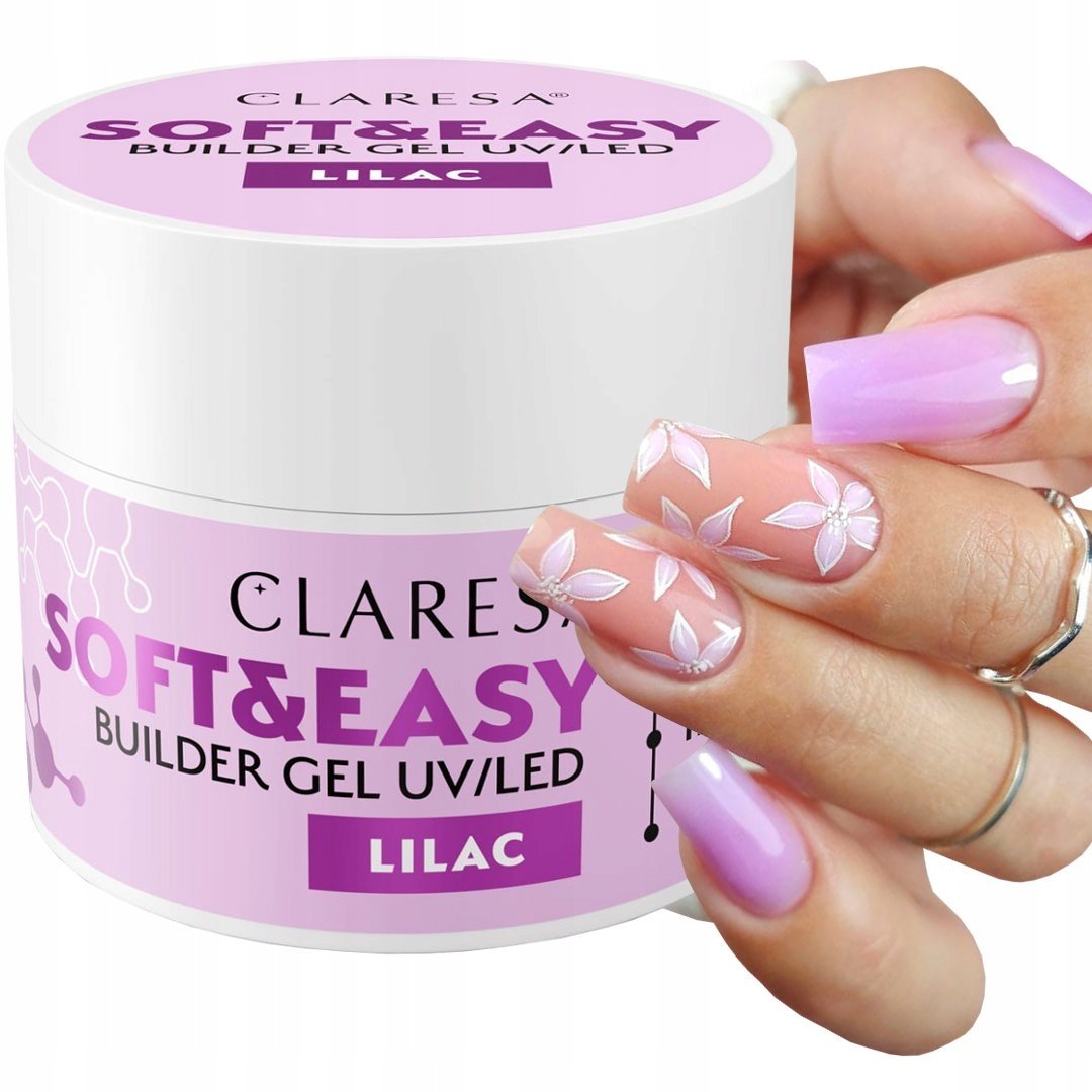 CLARESA SOFT & EASY ŻEL BUDUJĄCY DO PAZNOKCI LILIOWY FIOLET LILAC 90 g