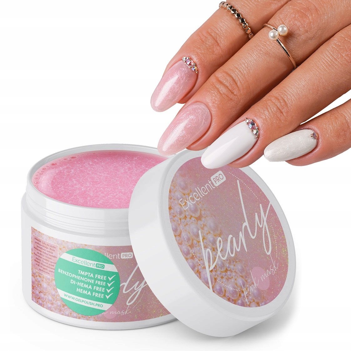 EXCELLENT PRO PEARLY GEL PERŁOWY ŻEL BUDUJĄCY PINK MASK 15 g