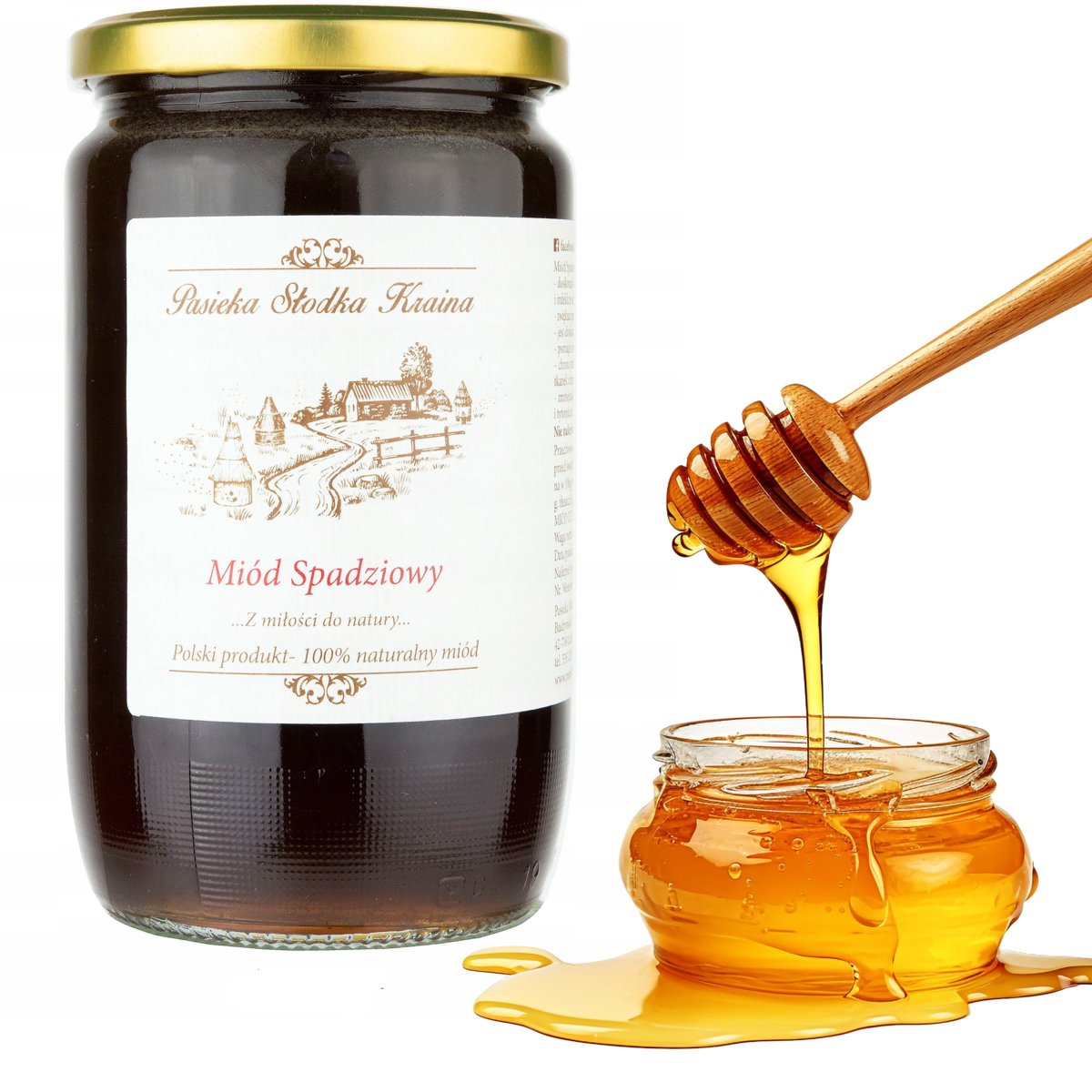 MIÓD SPADZIOWY LIŚCIASTY NATURALNY 1kg SPADŹ Z PASIEKA SŁODKA KRAINA