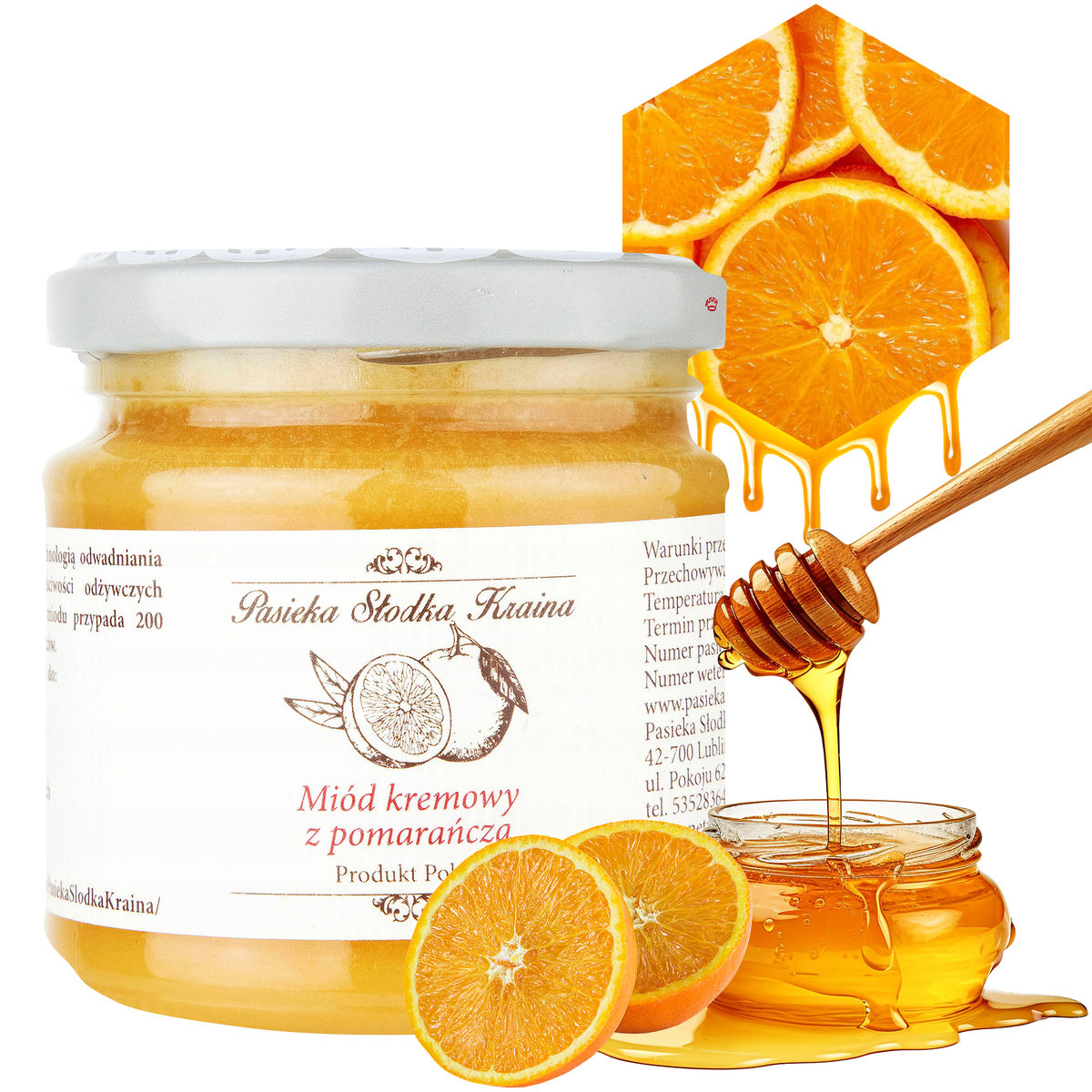 PASIEKA SŁODKA KRAINA MIÓD KREMOWY Z POMARAŃCZĄ 250G