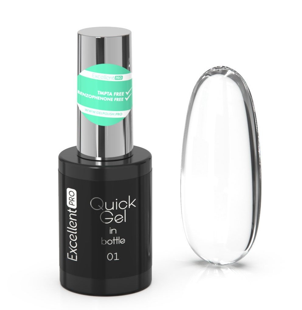 EXCELLENT PRO QUICK GEL IN BOTTLE ŻEL W BUTELCE DO PRZEDŁUŻANIA 01 CLEAR