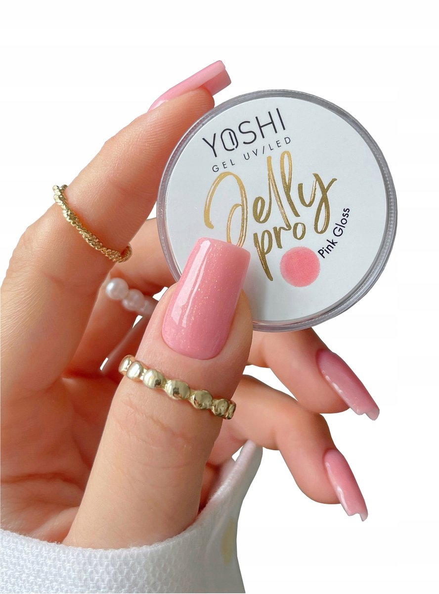 YOSHI JELLY PRO ŻEL GALARETKA BUDUJĄCY RÓŻ Z DROBINKAMI PINK GLOSS 15 g