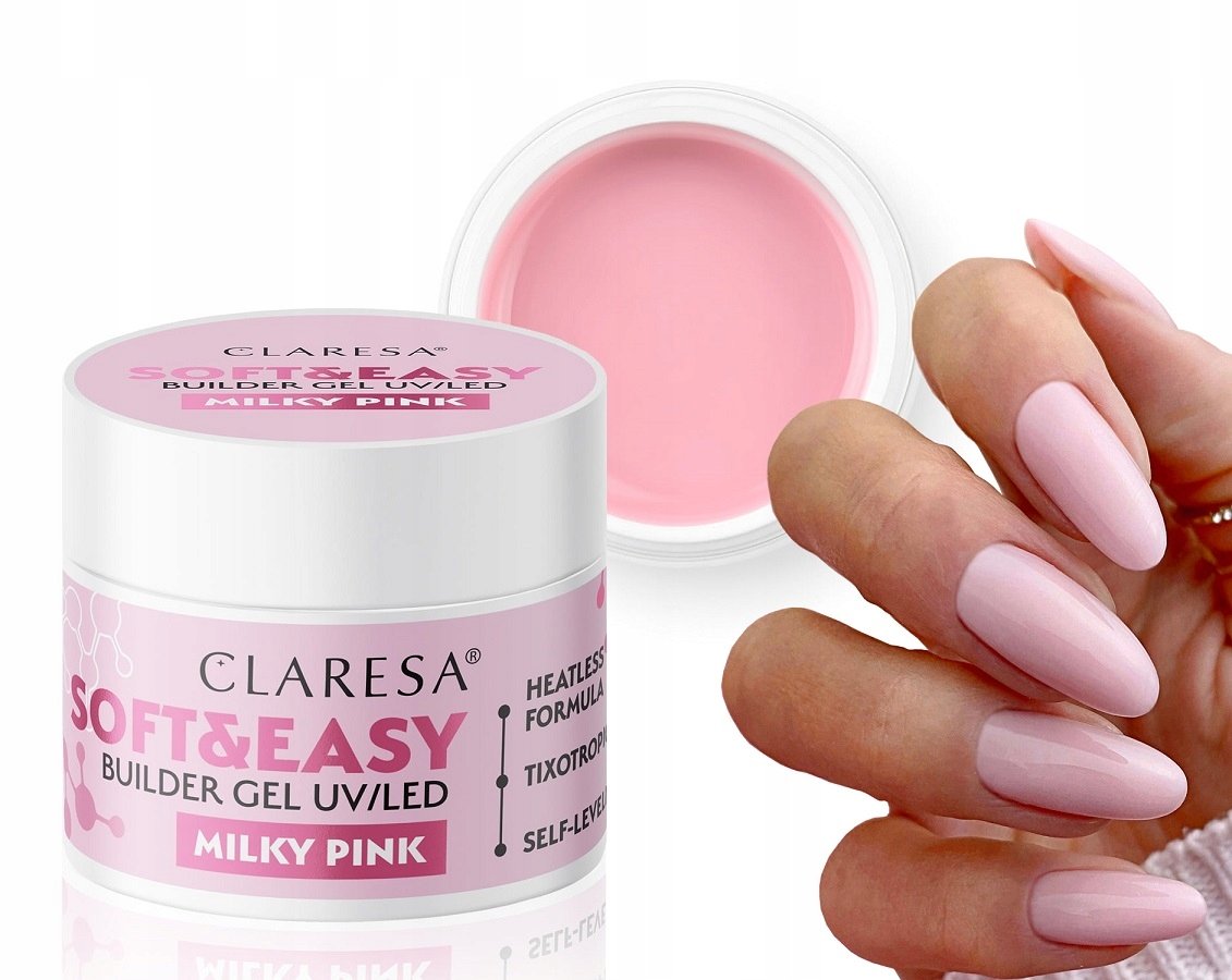 CLARESA SOFT & EASY BUILDER GEL BUDUJĄCY ŻEL DO PAZNOKCI MILKY PINK 12 g