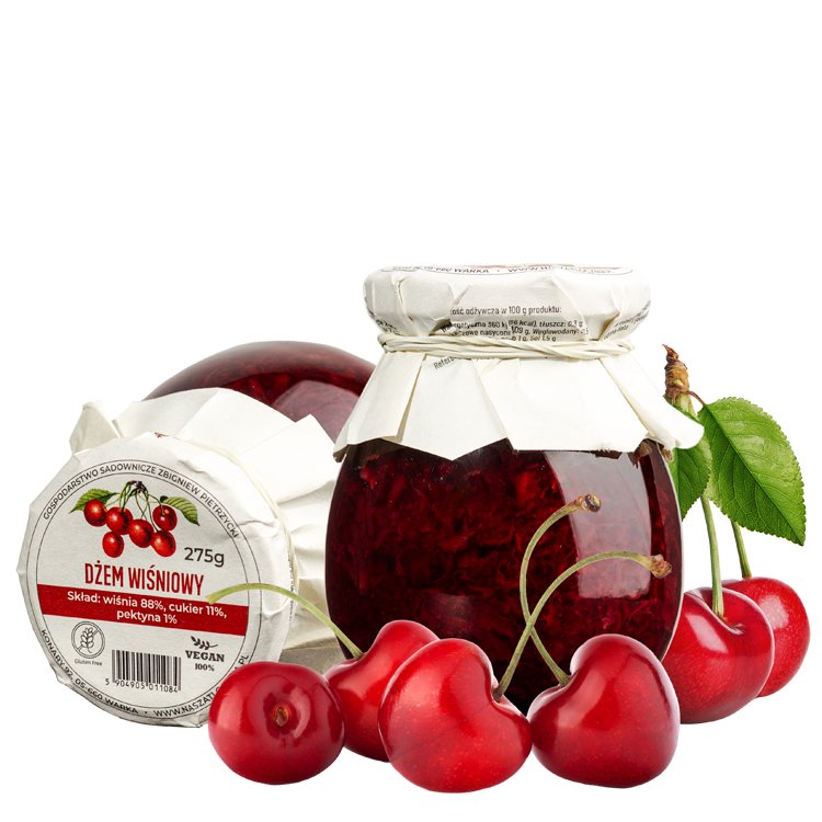 Dżem wiśniowy naturalny całe owoce Wiśnia 275g