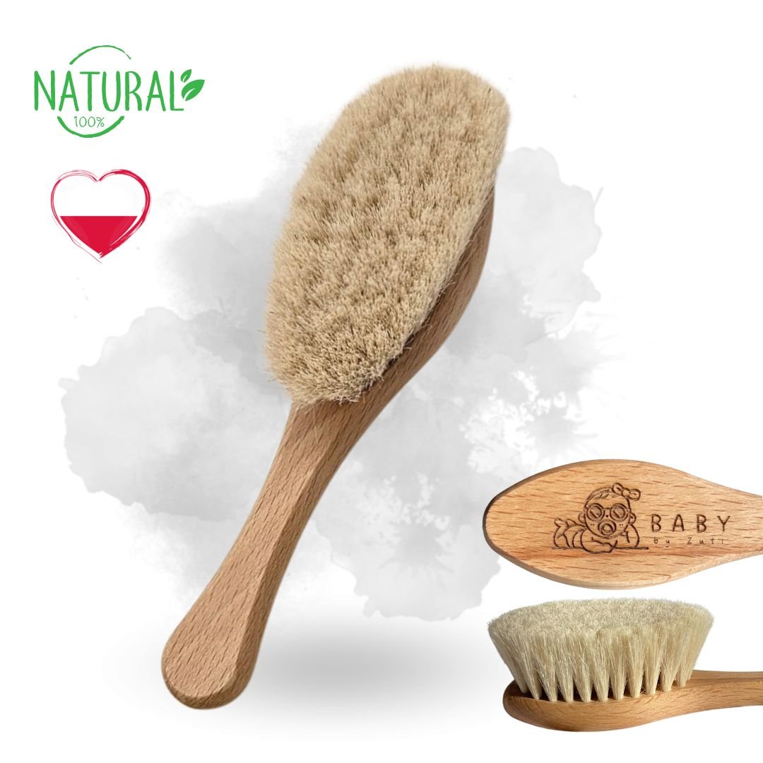 top Naturalna szczotka do włosów dla niemowląt miękka kozina Baby by Zuti