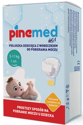 PINEMED PIELUSZKA DZIECIĘCA Z WORECZKIEM DO POBIERANIA MOCZU 5-11KG 1 SZT.