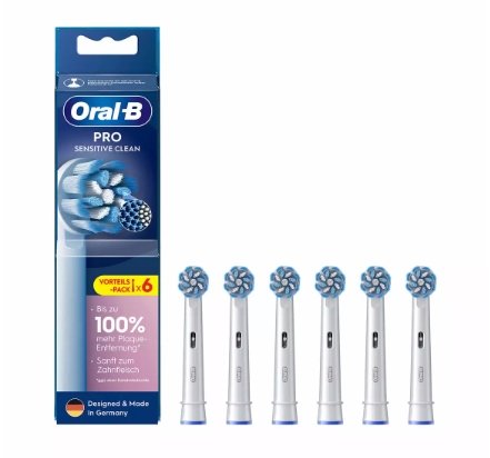 6x końcówka Oral-B Pro Sensitive Clean do szczoteczki elektrycznej oryginał