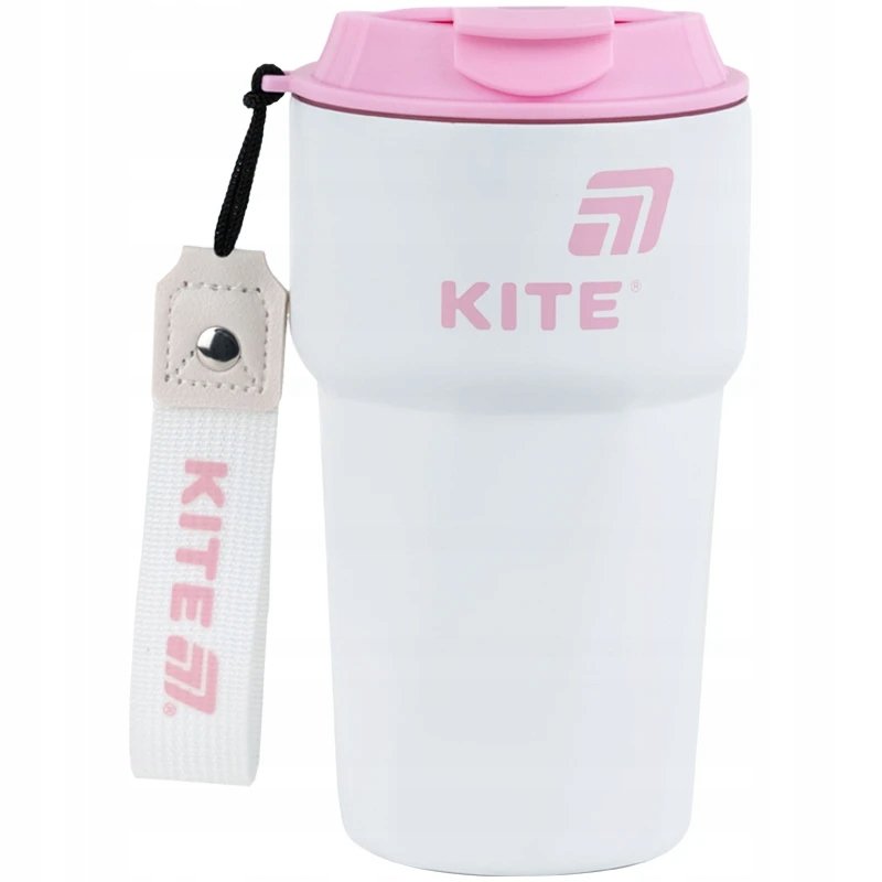 Kubek termiczny antypoślizgowy różowy na kawe na herbate 450 ml Kite