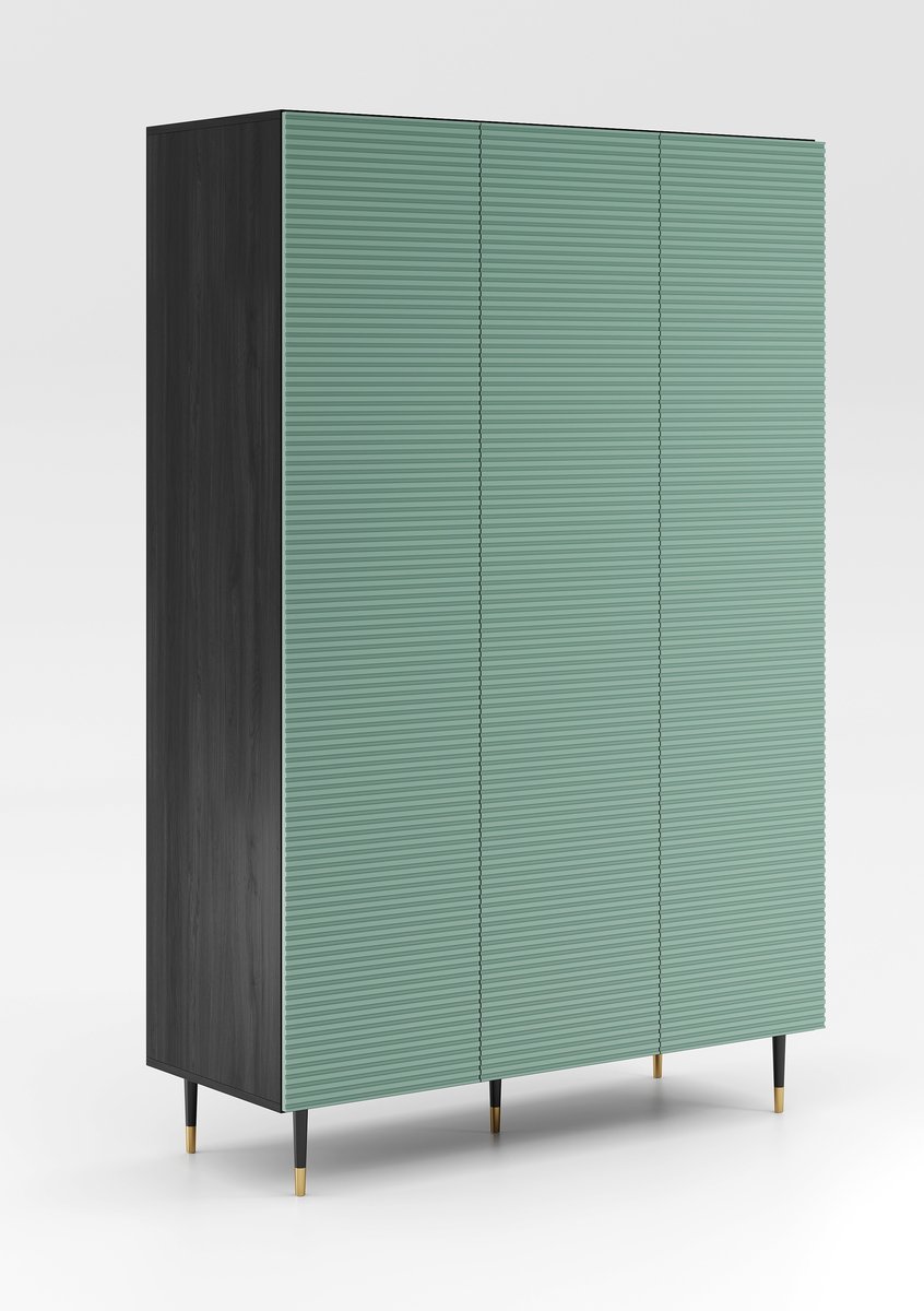 Nowoczesna uchylna duża szafa trzydrzwiowa IMPERIO pistacjowa do salonu