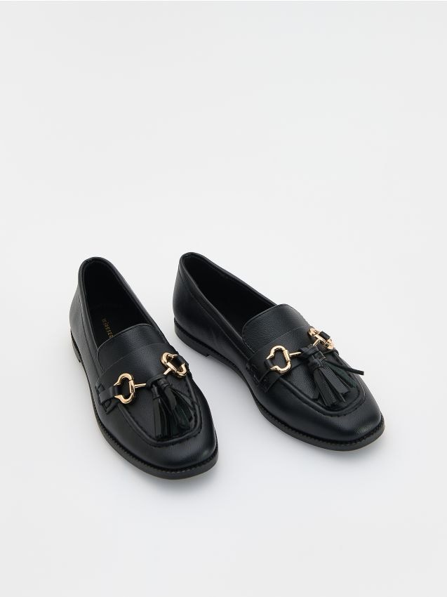 Reserved - Loafersy z imitacji skóry - czarny